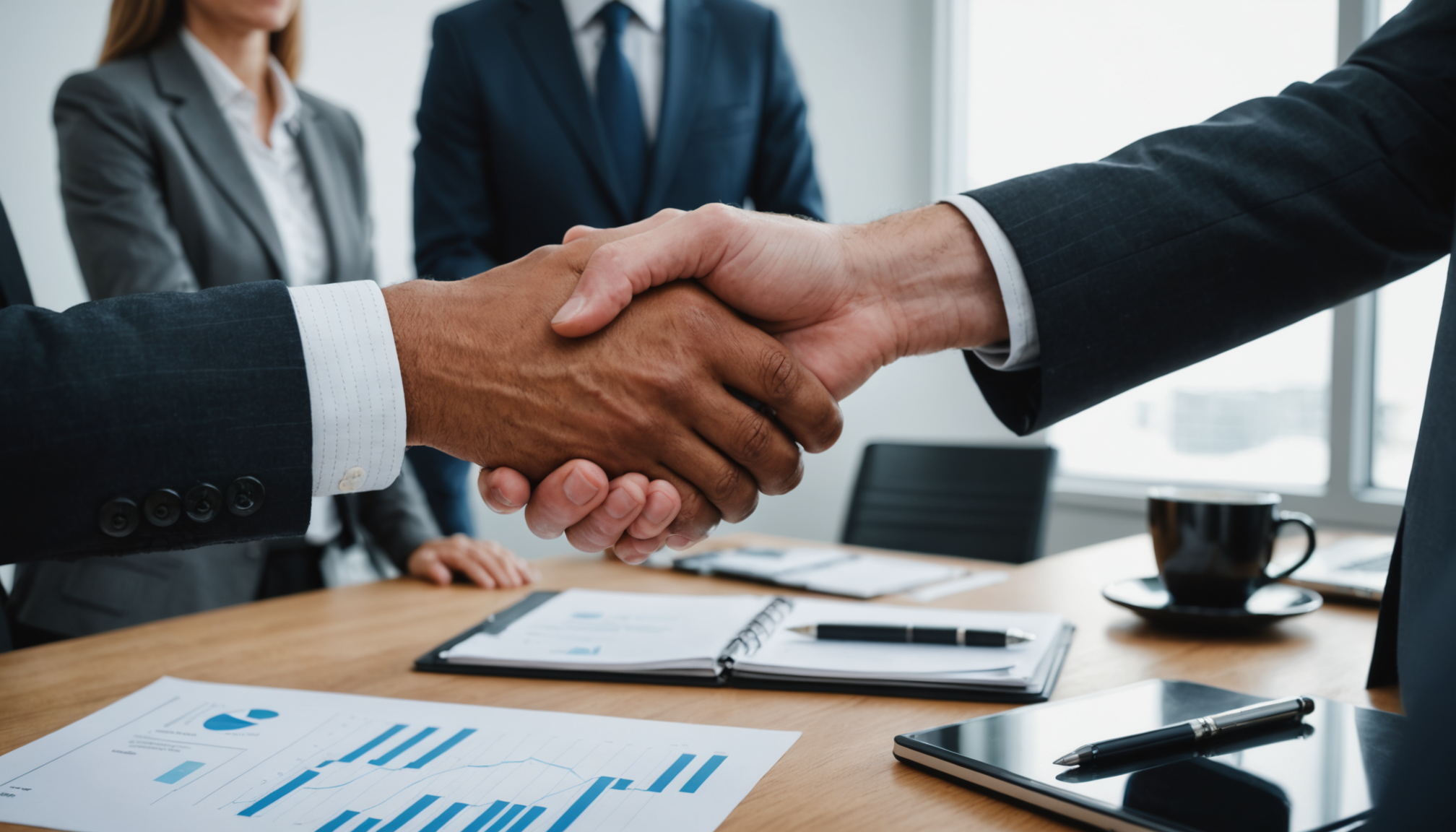 business people shaking hands
